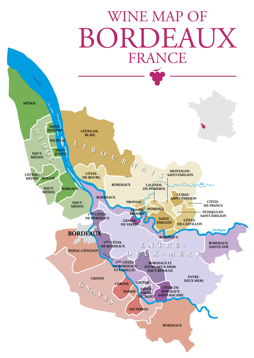 Unterschied zwischen Linkem und Rechtem Ufer in Bordeaux